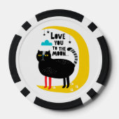 月の上の猫 ポーカーチップ (裏面)