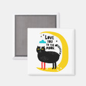 月の上の猫 マグネット (正面/裏面)