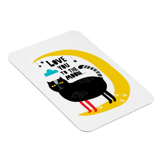 月の上の猫 マグネット (右側)