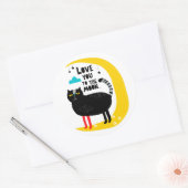 月の上の猫 ラウンドシール (封筒)