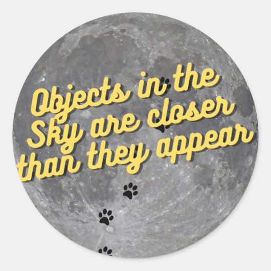 月の上の猫 ラウンドシール (正面)