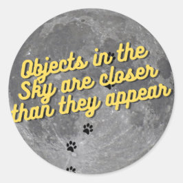 月の上の猫 ラウンドシール