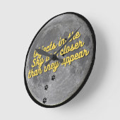 月の上の猫 ラウンド壁時計 (傾斜)