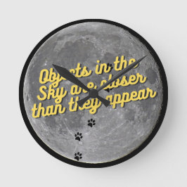 月の上の猫 ラウンド壁時計
