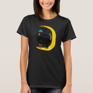 月の上の猫 Tシャツ