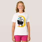 月の上の猫 Tシャツ (正面フル)