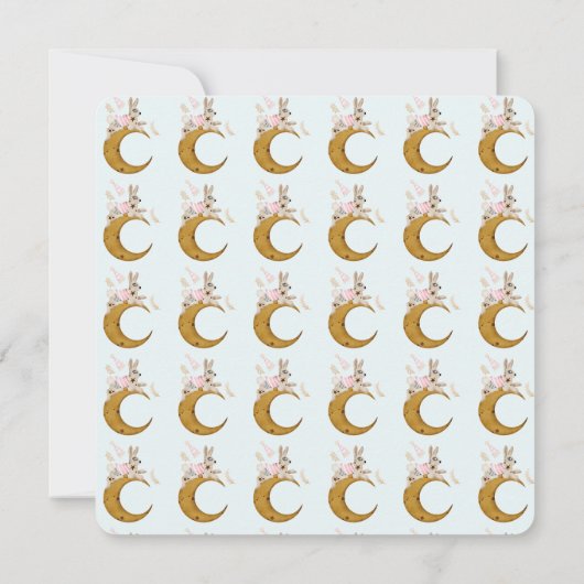 月の上の男の赤ちゃんシャワー 招待状 (裏面)