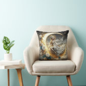 月の上の美しいスチームパンクの女性 クッション (椅子)