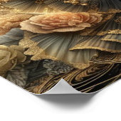 月の上の美しいスチームパンクの女性 ポスター (角)