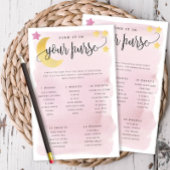 月の上の財布スカベンジャー紙ゲームカードピンク チラシ