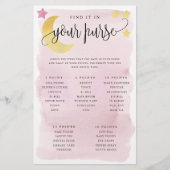 月の上の財布スカベンジャー紙ゲームカードピンク チラシ (正面)