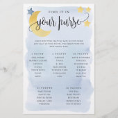 月の上の財布スカベンジャー紙ゲームカードブルー チラシ (正面)