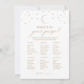 月の上の赤ちゃんシャワーあなたの財布の中にあるものを 招待状 (正面)