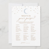 月の上の赤ちゃんシャワーあなたの財布の中にあるものを 招待状 (正面)