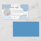 月の上の赤ちゃんシャワーおむつラッフルかわいい エンクロージャーカード (正面/裏面)
