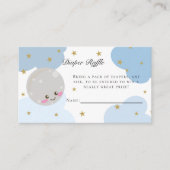 月の上の赤ちゃんシャワーおむつラッフルかわいい エンクロージャーカード (正面)