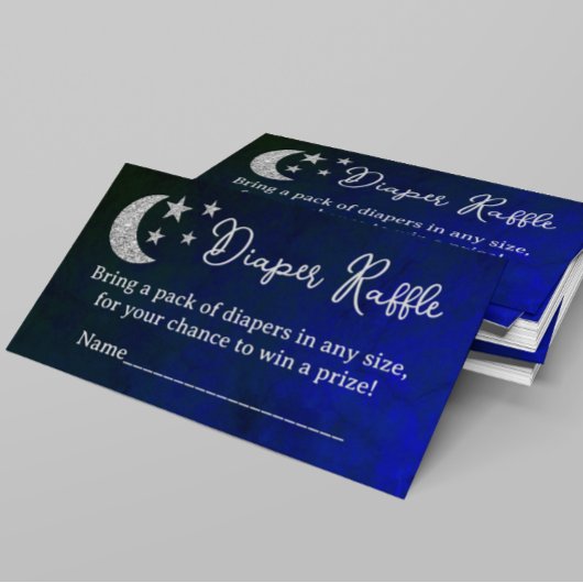 月の上の赤ちゃんシャワーおむつラッフル エンクロージャーカード