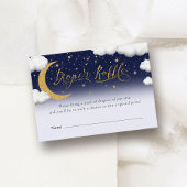 月の上の赤ちゃんシャワーおむつラッフル エンクロージャーカード