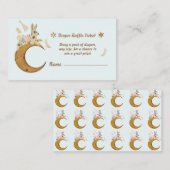 月の上の赤ちゃんシャワーおむつラッフル エンクロージャーカード (正面/裏面)