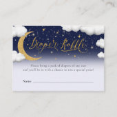 月の上の赤ちゃんシャワーおむつラッフル エンクロージャーカード (正面)