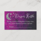 月の上の赤ちゃんシャワーおむつラッフル エンクロージャーカード (正面)