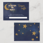 月の上の赤ちゃんシャワーおむつラッフル エンクロージャーカード (正面/裏面)