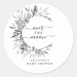 月の上の赤ちゃんシャワーのシール ラウンドシール