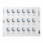 月の上の赤ちゃんシャワーハンドサニタイザーラベル ラベル (フルシート)