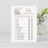 月の上の赤ちゃんシャワーベビー特徴ゲームカード 招待状 (スタンド正面)