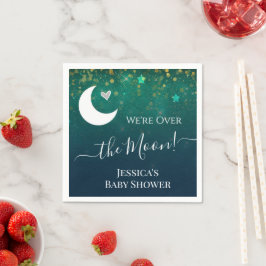 月の上の赤ちゃんシャワーペーパーナプキン スタンダードカクテルナプキン