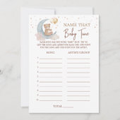 月の上の赤ちゃんシャワー名のベビーチューンカード 招待状 (正面)