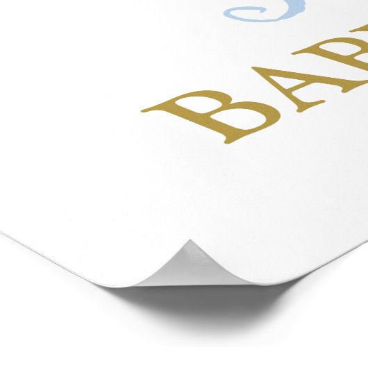 月の上の赤ちゃんシャワー少年ウェルカムサイン ポスター (角)