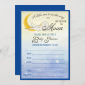 月の上の赤ちゃんシャワー招待状 招待状 (正面/裏面)