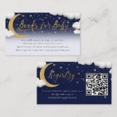 月の上の赤ちゃんシャワー本ギフトレジストリ エンクロージャーカード (正面/裏面)