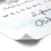 月の上の赤ちゃんシャワー歓迎サイン ポスター (角)