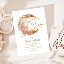 月の上の赤ちゃんシャワー金ゴールドフローラ