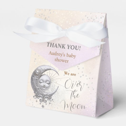 月の上の赤ちゃんユニセックスのシャワーのテントの好意ボックス フェイバーボックス (正面サイド)