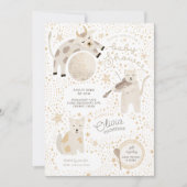 月の上の赤んお洒落坊シャワー招待状 招待状 (正面)