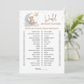 月の上の赤ん坊のシャワーはママのむしろカード 招待状 (スタンド正面)