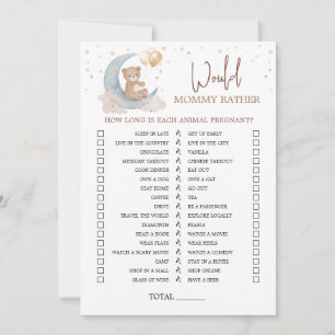 月の上の赤ん坊のシャワーはママのむしろカード 招待状