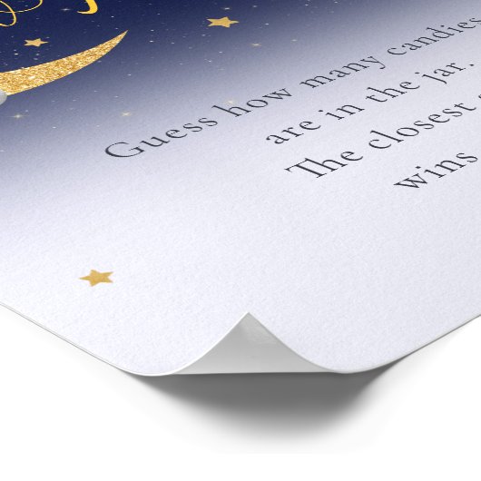 月の上の赤ん坊のシャワーは、どれだけのサインを推測 ポスター (角)