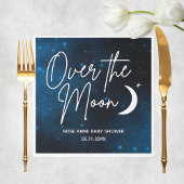 月の上の赤ん坊のシャワーパーソナライズされたパーティー スタンダードカクテルナプキン