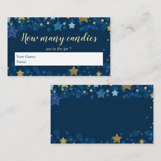 月の上の赤ん坊のシャワー何個のキャンディを囲む エンクロージャーカード (正面/裏面)