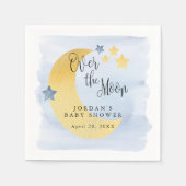 月の上の青い水の色パーソナライズされた スタンダードカクテルナプキン (正面)