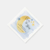 月の上の青い水の色パーソナライズされた スタンダードカクテルナプキン (角)