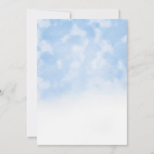 月の上の青い金ゴールド赤ちゃんシャワーサンキューカード 招待状 (裏面)