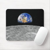 月の上を昇る惑星の地球 マウスパッド (マウス)