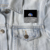 月の上を昇る惑星の地球 缶バッジ (インサイチュ)