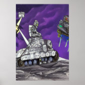 月の上を運転 | AIアートポスター ポスター (正面)