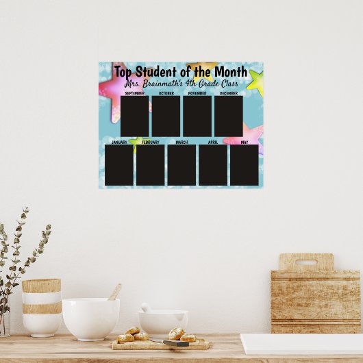 月の上位の学生の教室の写真ディスプレイ ポスター (キッチン)